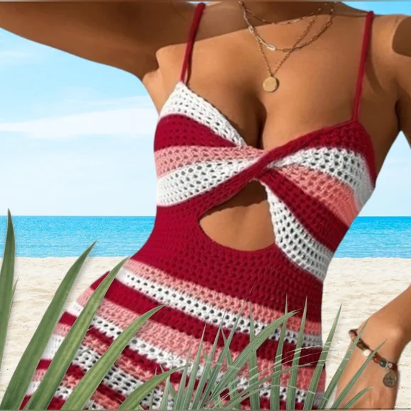 Crochet Swim Cover Up - Picture 2 of 9